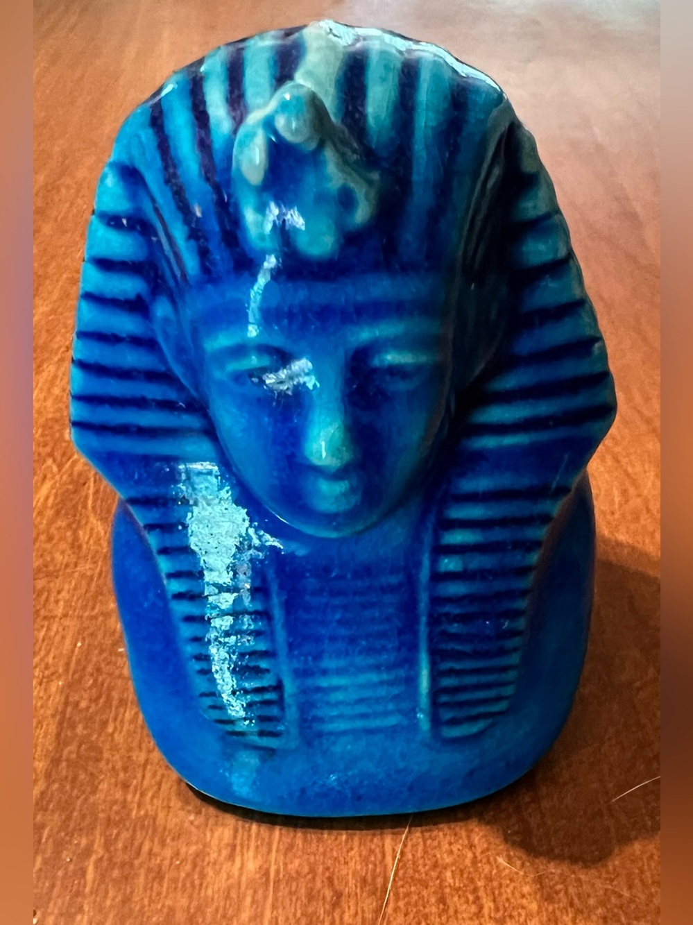 Blue Egyptian Bust Decorative Sculpture